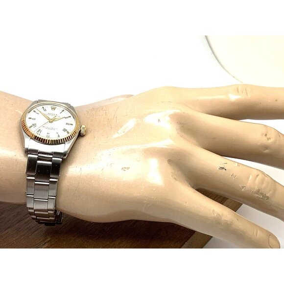 Rolex Speedking Oyster Perpetual 6430 Watch Swiss Wind Steel 14k Bezel 30mm - Picture 9 of 14